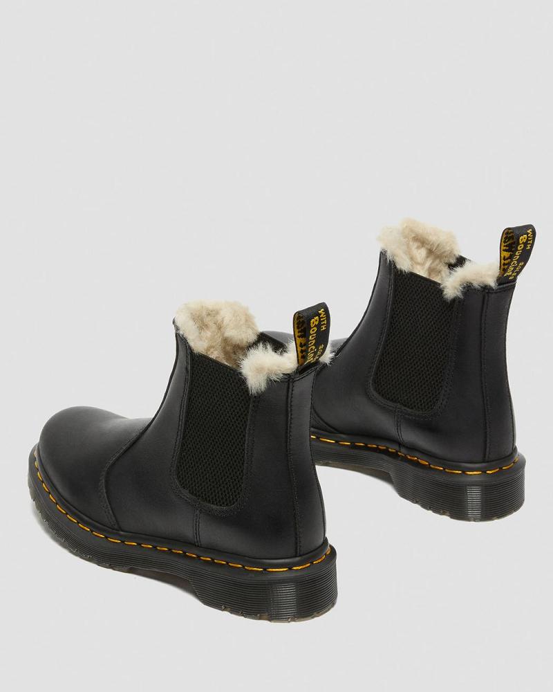 Women's Dr Martens 2976 Faux Fur Lined Ankle Boots Black | AU 24GSO